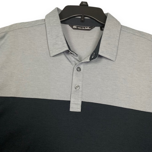 Travis Mathew Polo Shirt Mens XL Black Gray Short Sleeve Pima‎ Cotton Poly Blend - Picture 2 of 13